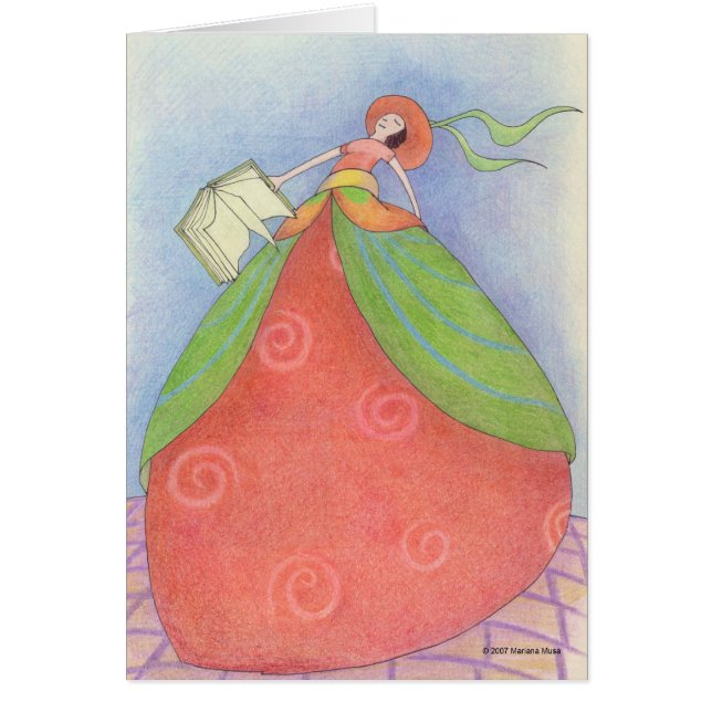Cartão de Menina de Livro (Frente)