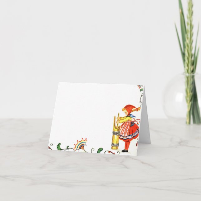 Cartão de Menina Vintage (Frente)