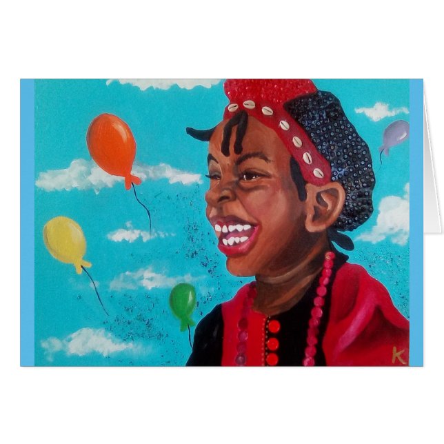 Cartão de Menino Balão (Frente horizontal)