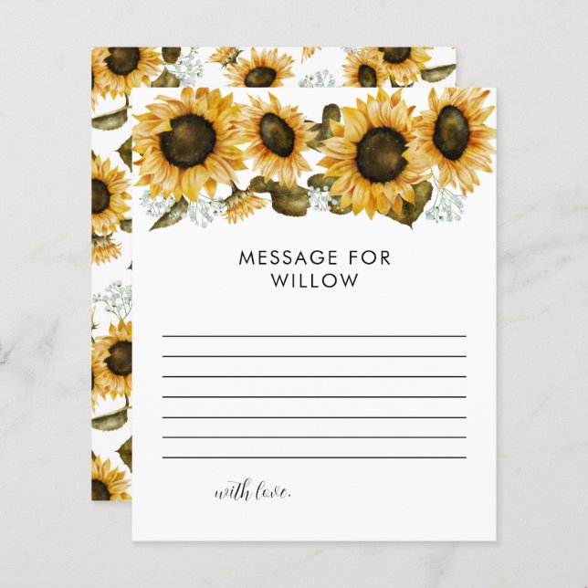 Cartão de Mensagem da Cápsula de Aniversário do Su (Frente/Verso)