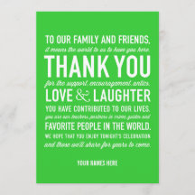 Cartão de Mensagem de Agradecimento da Recepção de