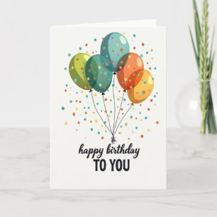 Cartão de Mensagem de Aniversário com Confetes