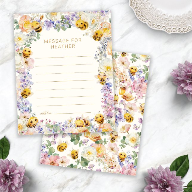 Cartão de Mensagem de Aniversário da Bebê (Bee Birthday Message Card
)