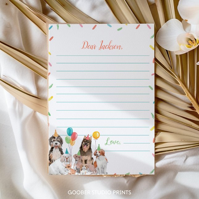 Cartão de Mensagem de Aniversário do Cão Puppy (Criador carregado)