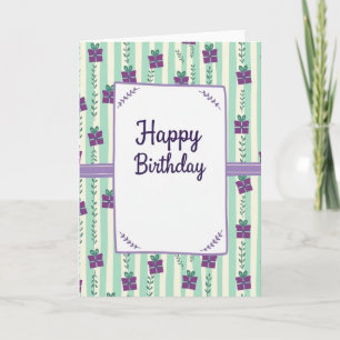 Cartão de Mensagem de Aniversário Lavanda