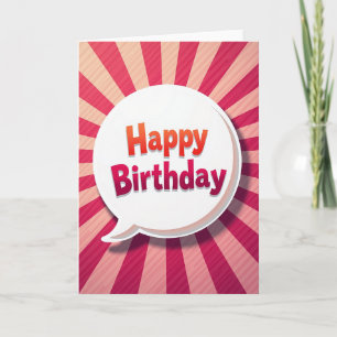 Cartão de Mensagem de Aniversário Radiante