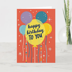 Cartão de Mensagem de Aniversário Vibrante