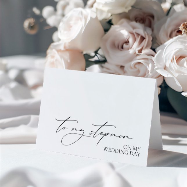 Cartão De Mensagem De Dia De Casamento "Para Minha (Wedding Day Message Card "To My Stepmom")