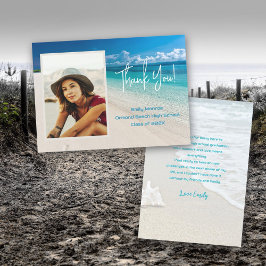 Cartão de Mensagem de Formando de Praia Obrigado