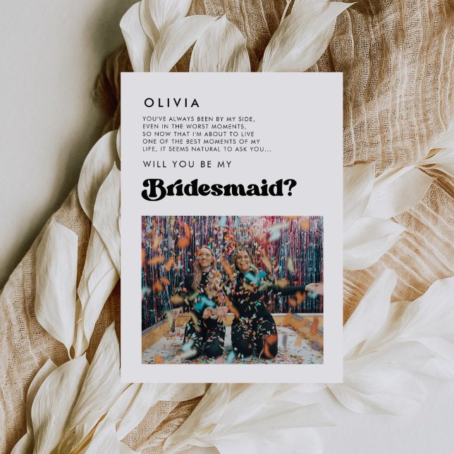 cartão de mensagem de foto do Bridesmaid na moda r (Criador carregado)