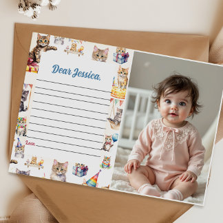 Cartão de Mensagem de Nota de Gato de Gato de Gato