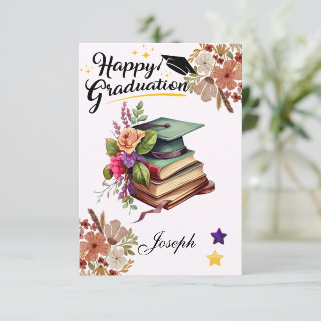 cartão de mensagem de presente de formando exclusi (Em pé/Frente)