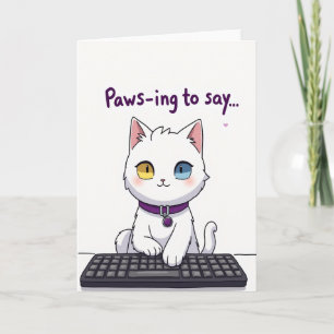 Cartão de Mensagem do Dia das Mães Gato Fofo