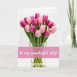 Cartão de Mensagem do Dia das Mães Rosa Pink
