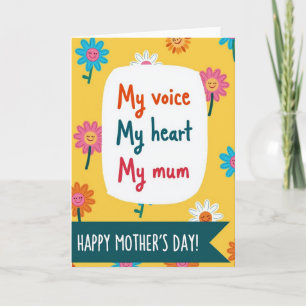 Cartão de Mensagem Floral para Minha Mãe