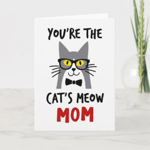 Cartão de Mensagem Laço Gato Mamãe