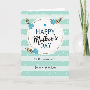 Cartão de Mensagem para Mães Floral Turquesa