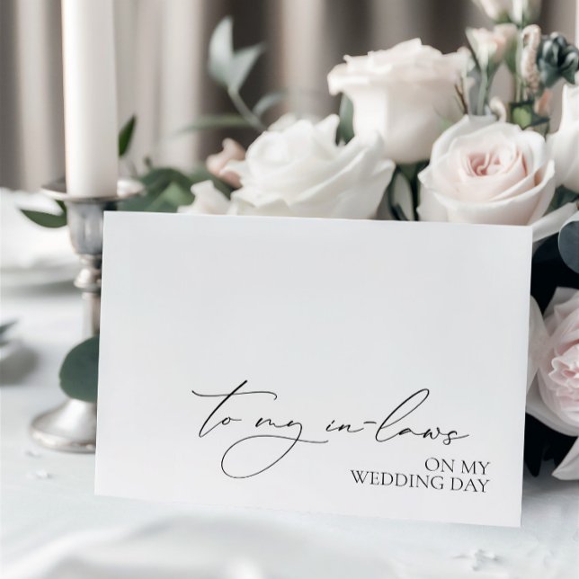 Cartão De Mensagem "Para Meus Leis No Meu Dia De C ("To My In-Laws On My Wedding Day" Message Card)