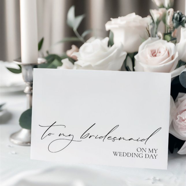 Cartão de Mensagem "Para Minha Porta-Voz No Meu Di ("To My Bridesmaid On My Wedding Day" Message Card)
