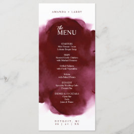 Cartão de Menu Aquarela Marrom Minimalista e Elega