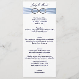 Cartão de Menu Blue Infinity Wedding