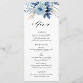 cartão de menu boho pampas