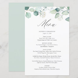 Cartão de Menu Boho Watercolor Eucalyptus Folaves