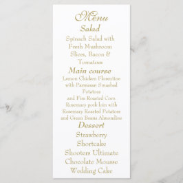 Cartão de Menu Branco & Dourado Elegante