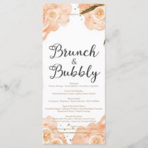 Cartão de Menu Brunch & Bubbly – Aquarela de Pêsse
