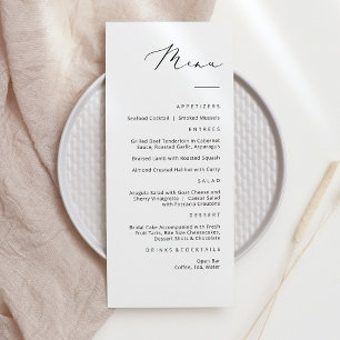 Cartão de Menu Caligráfico Elegante Moderno