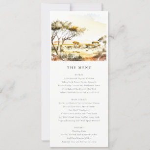Cartão de Menu Casamento do Paisagem Africana com