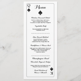 Cartão de Menu Casamento Recepção Cartas de Baralh