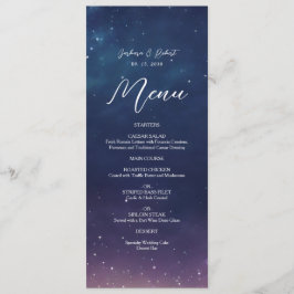 Cartão de Menu Celestial Starry Night Weding