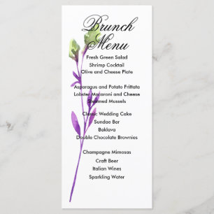 Cartão de Menu com Haste em Aquarela