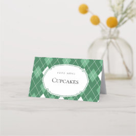 cartão de menu comida verde golf dobrado
