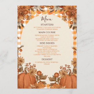 Cartão de Menu de Ação de Graças Friendsgiving Abó