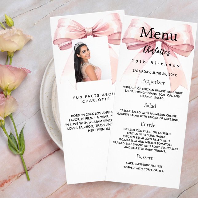 Cartão de menu de aniversário de fatos divertidos, (Criador carregado)