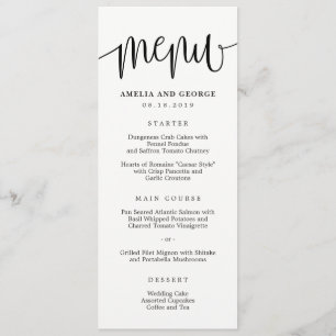 Cartão de Menu de Caligrafia EDITABLE COLOR #LCC