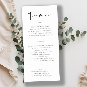 Cartão de Menu de Caligrafia Simples Celebre Conos
