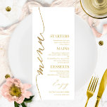 Cartão De Menu De Casamento 4x9 Para Plate E Obrig<br><div class="desc">Nossa design de caligrafia de na moda é perfeita para menus de casamento e cartas de agradecimento que podem ser colocadas em cada placa.Ofereço um serviço de personalização gratuito. Por favor,  entre em contato comigo para fazer perguntas ou solicitações especiais.</div>