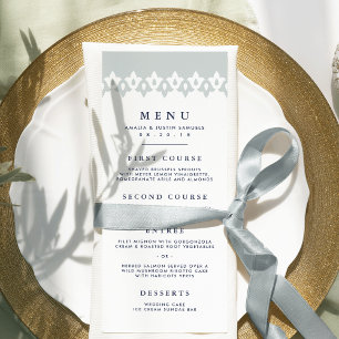Cartão de Menu de Casamento Árabe Névoa