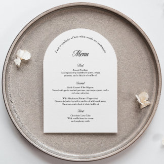 Cartão de Menu de Casamento Arco Elegante