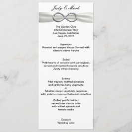 Cartão de Menu de Casamento Branco Infinito de Pra