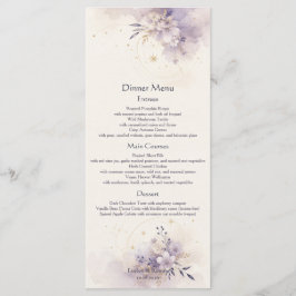 Cartão de Menu de Casamento Celestial