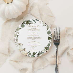 Cartão de Menu de Casamento Círculo de Abóbora Ver