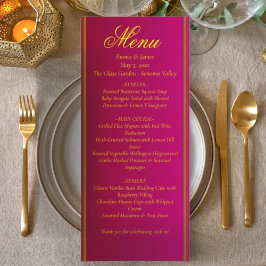 Cartão de Menu de Casamento Clássico e Elegante Ve