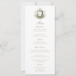 Cartão de Menu de Casamento com Crista de Monogram