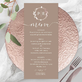 Cartão de Menu de Casamento com Foto Personalizada