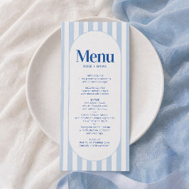 cartão de menu de casamento com listras onduladas