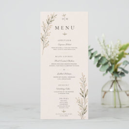 Cartão de Menu de Casamento com Ramo de Oliveira B